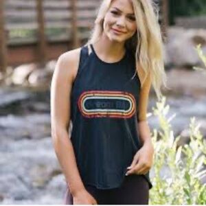 Zyia Active Women's Faded Black “dream big” Beach muscle Tank Top Size XS